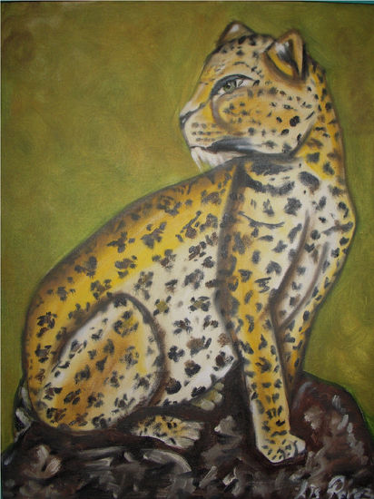 Gepardo en espera Oil Canvas Animals