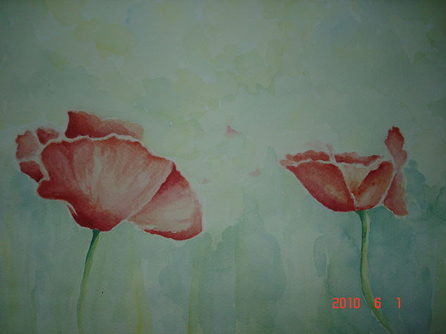 Amapolas Watercolour Paper Floral Painting