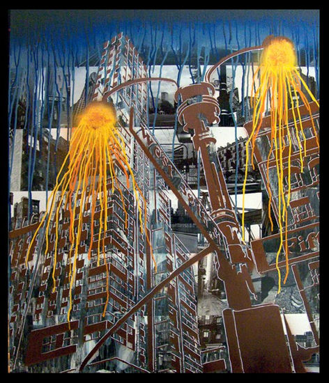 Farolas en West 38th Street Mixed media Canvas Landscaping