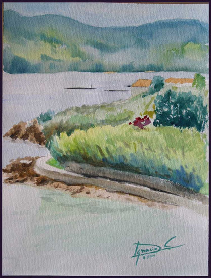 Playa de Raxo Watercolour Paper Marine Painting