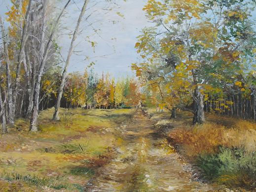 "Camino en Otoño" Oil Panel