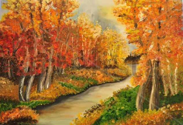 Paisatge de tardor Oil Canvas Landscaping