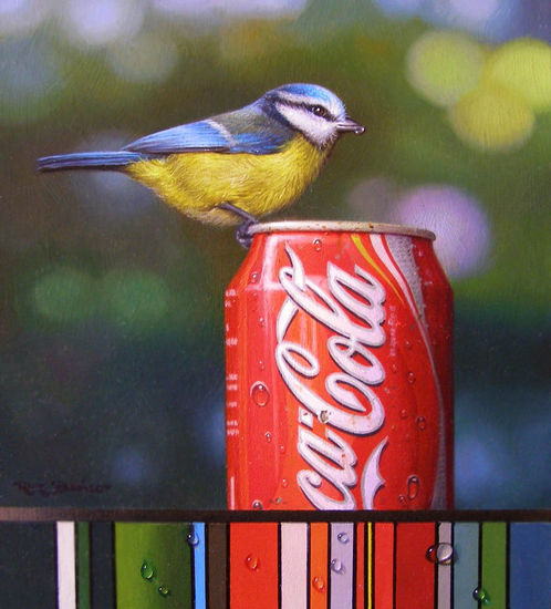 PAJARO 2 CODIGO DE COLOR Oil Canvas Animals