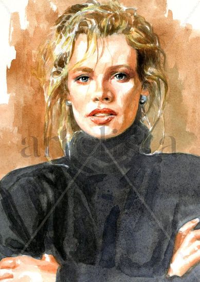 Kim Basinger Acuarela Papel Figura