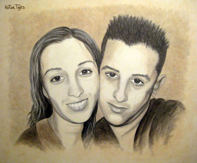 Rosi y Jonatan Acrílico Lienzo Retrato