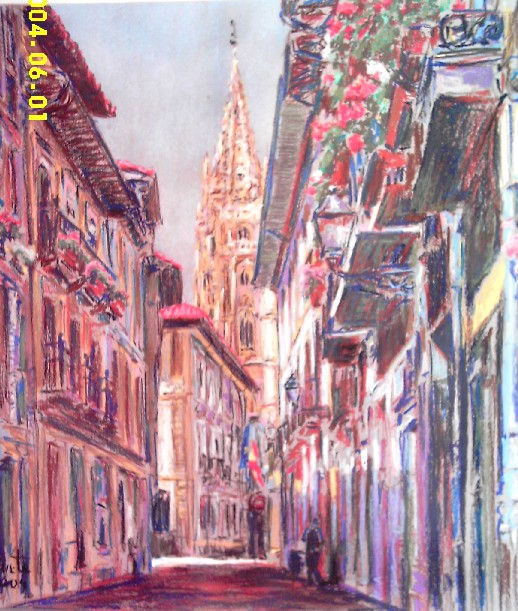 Oviedo: Catedral desde la calle Mon
