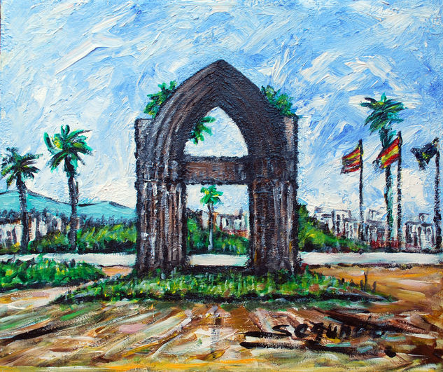 ARCO DE SANT ADRIAN DEL BESOS Acrylic Canvas Landscaping