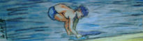 Niño en playa 36x11