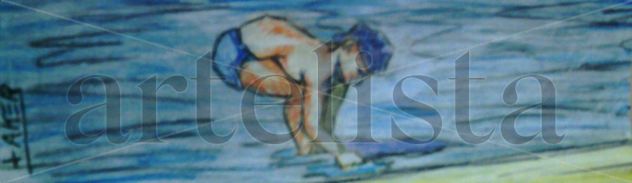 niño en playa 36x11