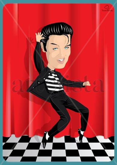 Caricatura Elvis Preley 