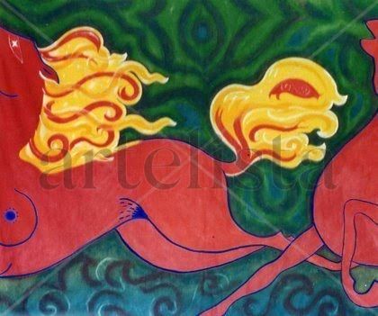 Caballo de fuego Acrylic Canvas Animals