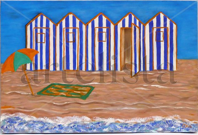 Casetas en la playa Oil Canvas Landscaping