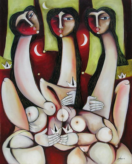 Tres gracias Oil Canvas Figure Painting