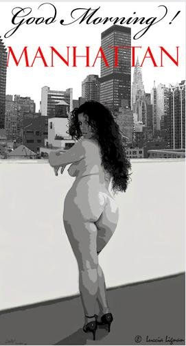 GOOD MORNING! MANHATTAN . © Luccia Lignan . London (UK) Acrílico Lienzo Desnudos