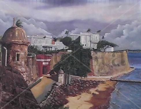 En mi viejo San Juan Oil Canvas Landscaping