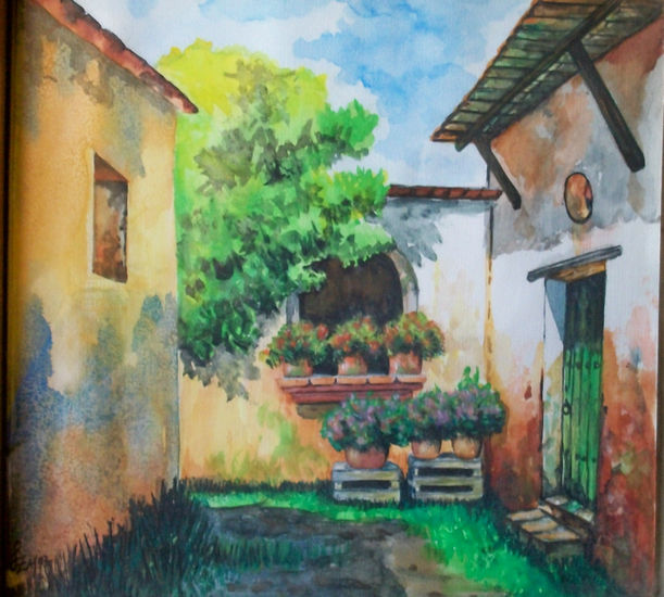 Patio soleado Watercolour Paper Landscaping