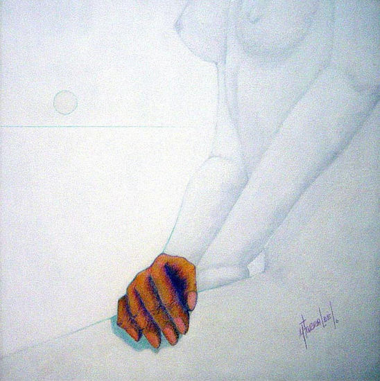 Desnudo en blanco Acrylic Canvas Nude Paintings