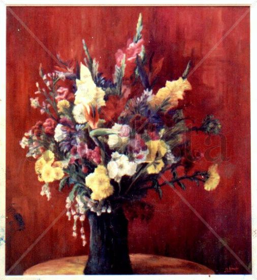 BODEGÒN Oil Canvas Floral Painting