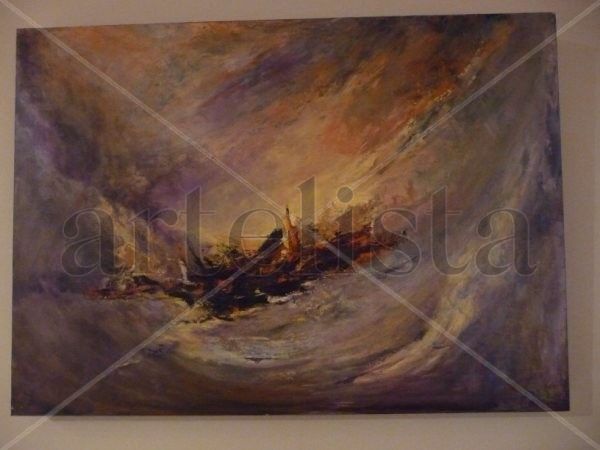 TORMENTA EN ALTA MAR Acrylic Panel Marine Painting