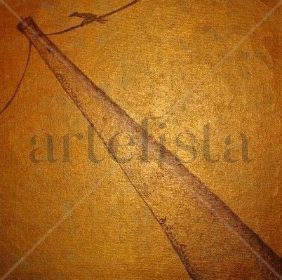 Poste y pajarito gris