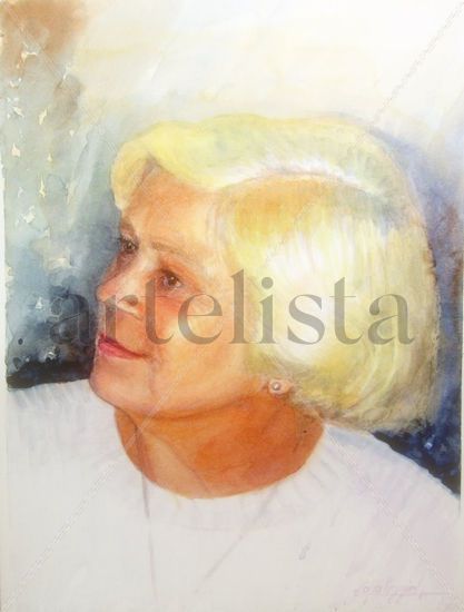 abuela Watercolour Paper Portrait