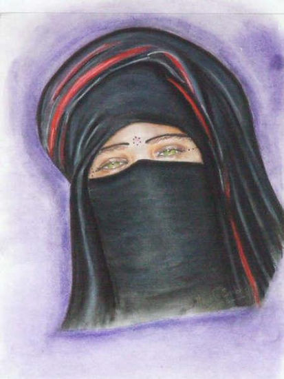 mujer arabe Pastel Paper