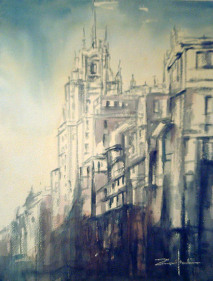 EDIFICIO TELEFONICA Watercolour Paper Landscaping