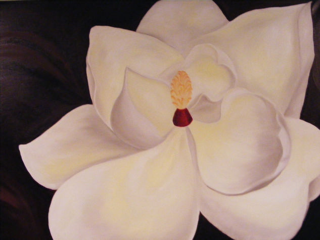 MAGNOLIA POR SIEMPRE Oil Canvas Floral Painting