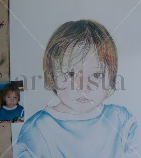 "RETRATO" Pencil (coloured) Canvas Portrait