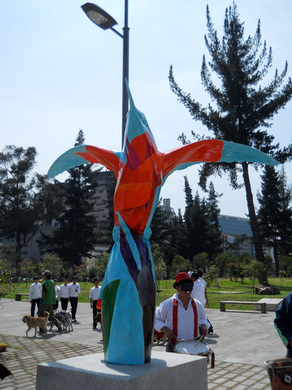 achera y colibri Óleo Lienzo Paisaje