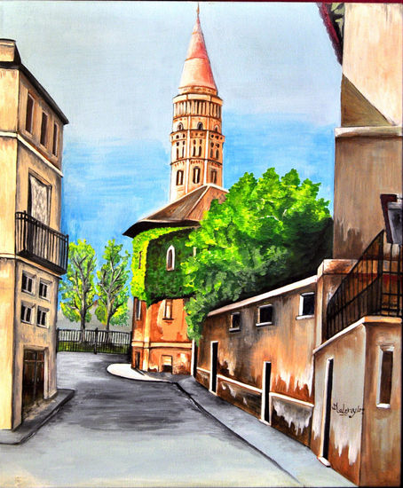 Iglesia en Milán Oil Canvas Landscaping