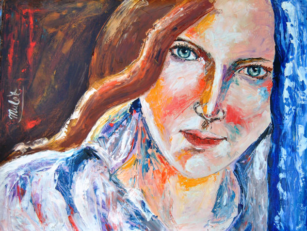 Retrato" Oil Paper Portrait