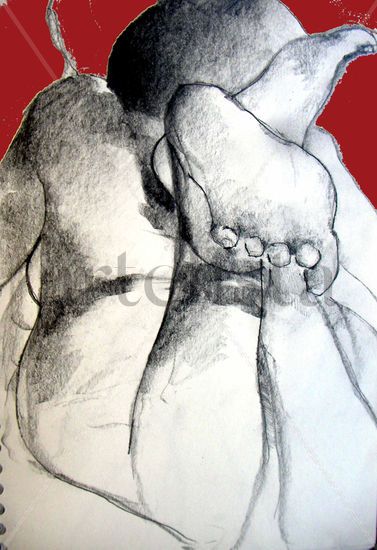 CUERPO DE JOVEN ARTISTA Mixed media Paper Nude Paintings