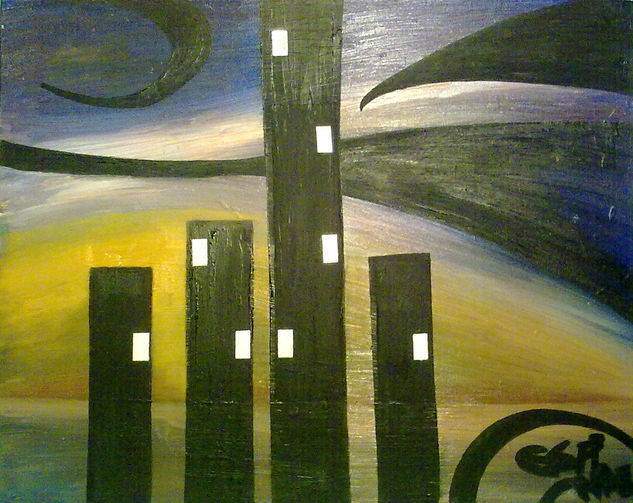 Sin título Mixed media Canvas Landscaping