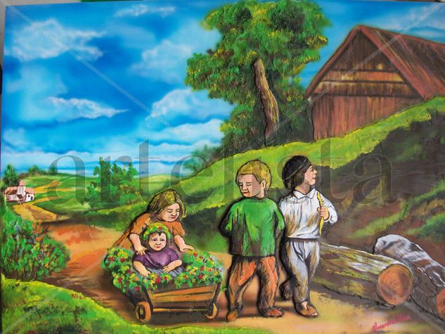 PAISAJE CON NIÑOS Others Panel Landscaping