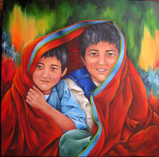 En Herat Oil Canvas Figure Painting