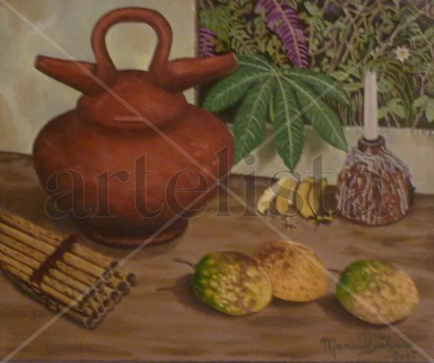 Bodegon con alcarraza Oil Canvas Still Life Paintings