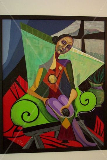 Maternidad Esperada Acrylic Canvas Figure Painting