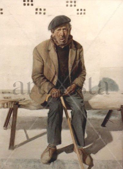 El tio Perilla Lienzo pintado al óleo. Realizo RETRATOS, por encargo, a partir de fotos. Óleo Lienzo Retrato