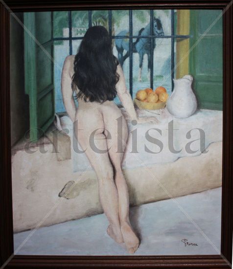 La muchacha de la ventana Óleo Lienzo Desnudos