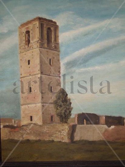 La torre Mocha Oil Canvas Landscaping