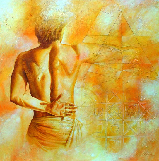 Geometría Babilónica Oil Canvas Figure Painting