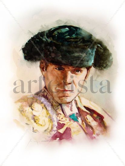 Torero Watercolour Paper Portrait