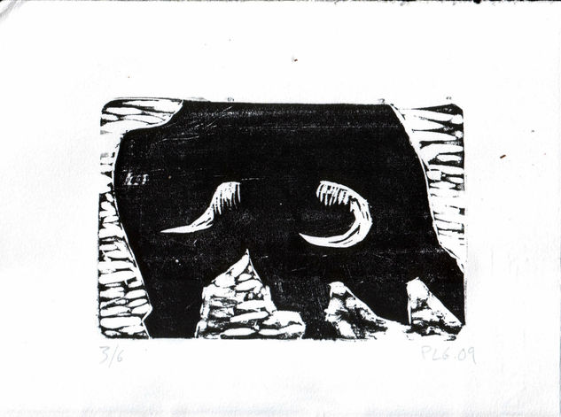 toro bravo. Woodcut