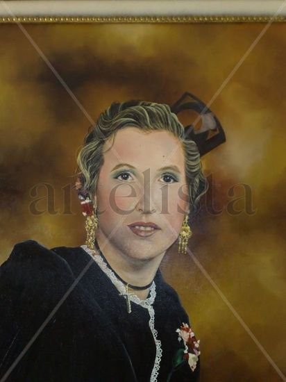 MUJER VESTIDA DE HUERTANA Oil Canvas Portrait