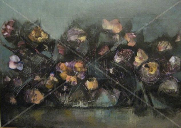 Flores Mixed media Panel Floral Painting