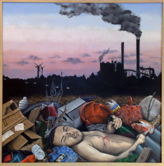 SUEÑO EN LA BASURA Oil Canvas Others