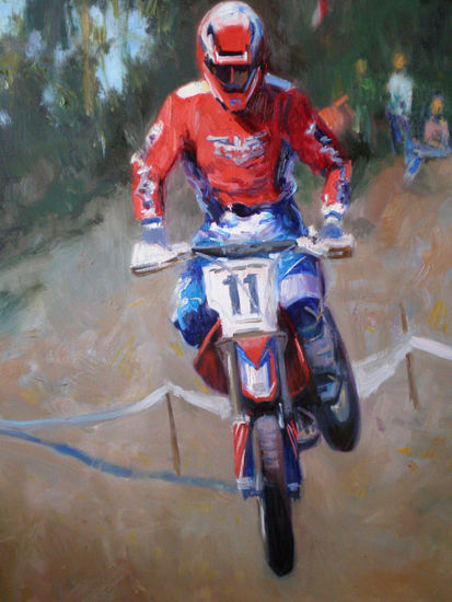 Motocross Oil Canvas Sports