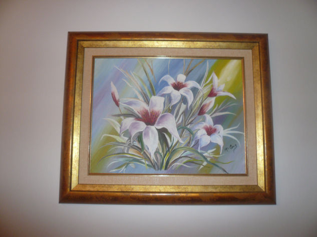 Azucenas Oil Canvas Floral Painting