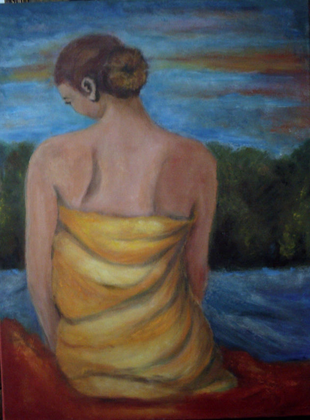 vestida de amarillo
